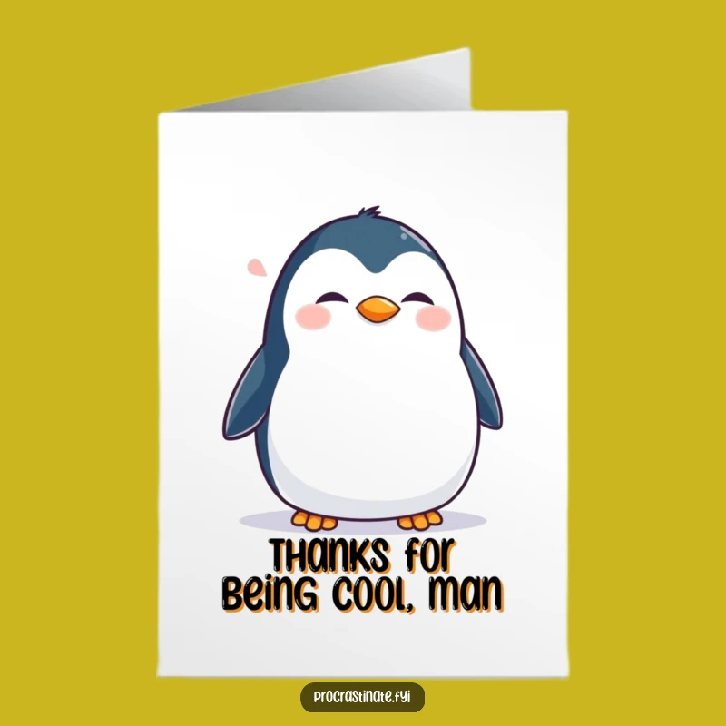 Free Printable Thank You Card: Happy Penguin Sigh - Funny Downloadable Gift