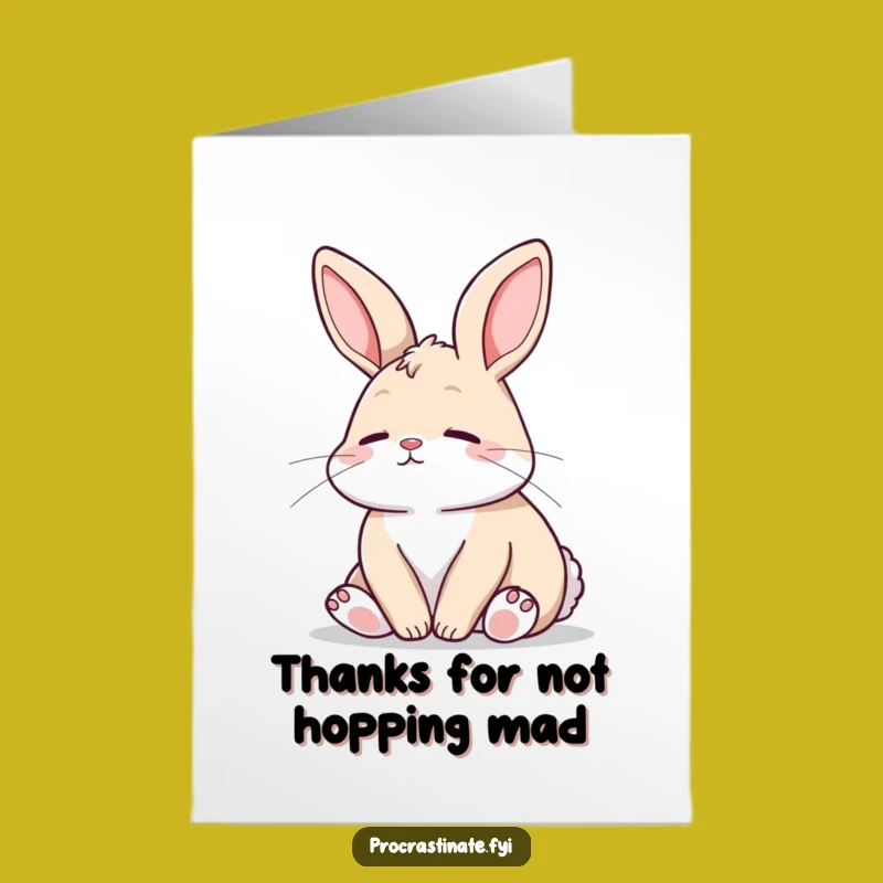 Free Printable Thank You Card: Relaxed Bunny - Funny Downloadable Gift