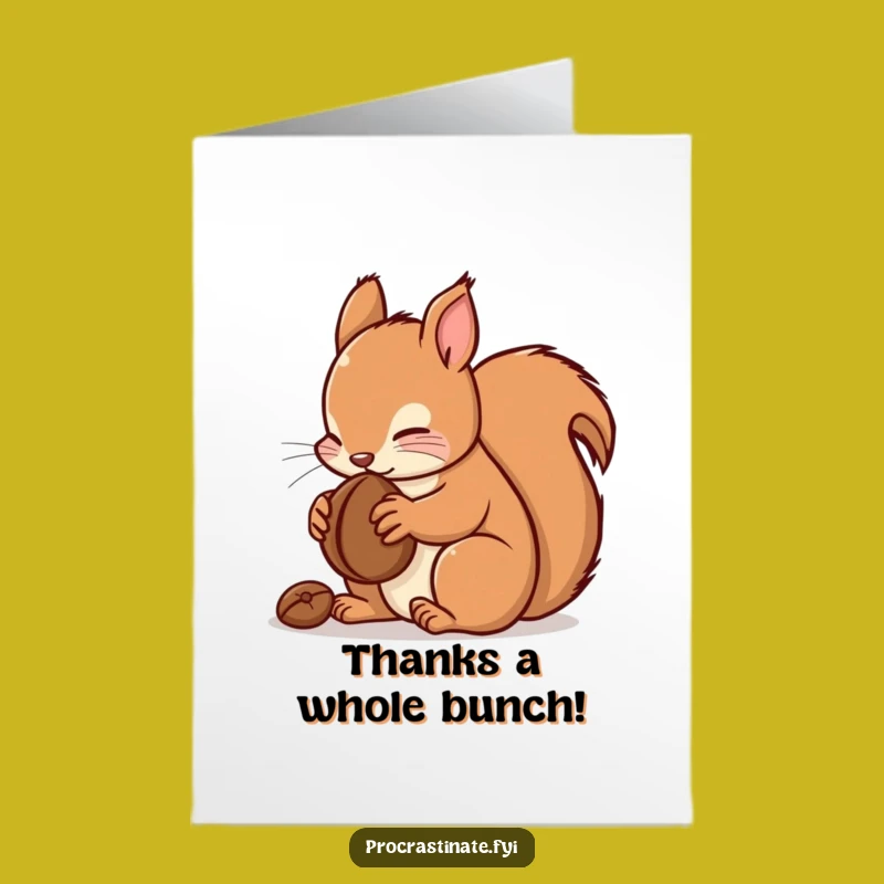 Free Printable Thank You Card: Kawaii Squirrel's Nutty Gratitude, Downloadable Gift