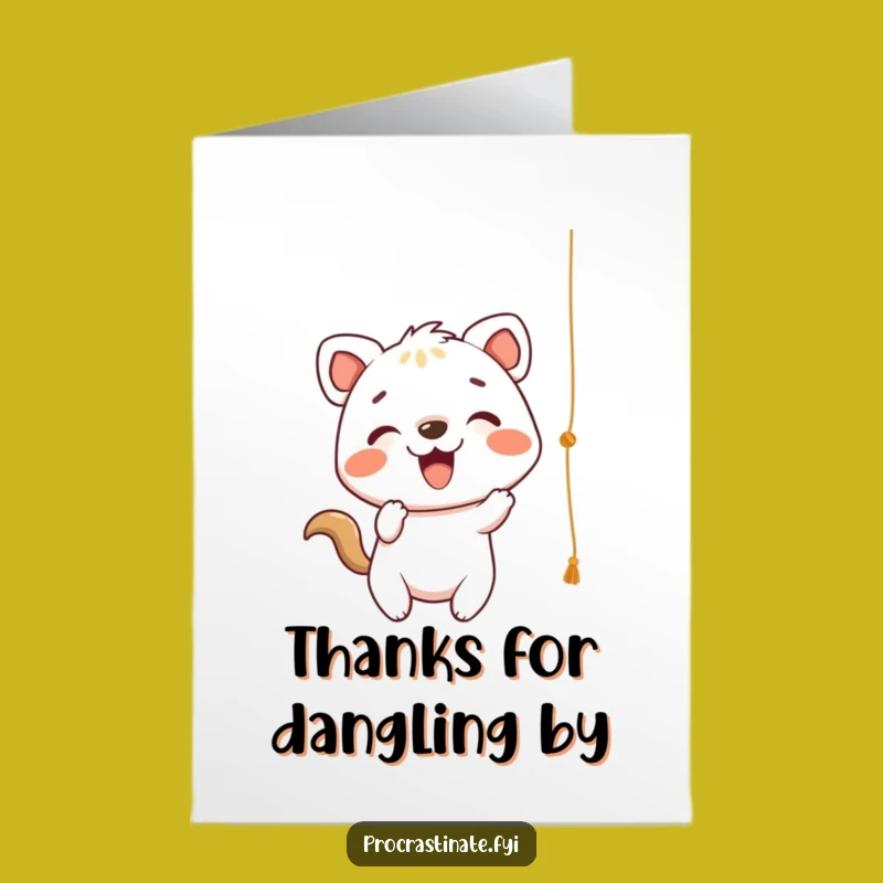 Free Printable Playful String Animal Thank You Card: Whimsical Downloadable Gift of Gratitude