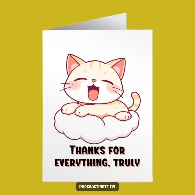 Free Printable Kawaii Cat Thank You Card: Cozy Gratitude Downloadable Art!