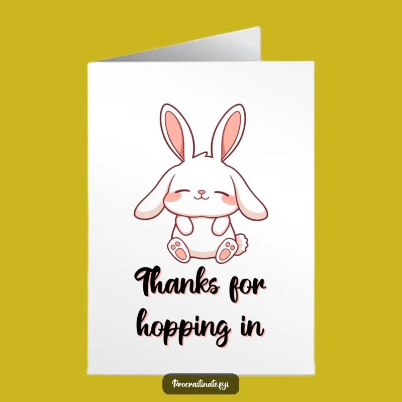 Free Printable Thank You Card: Lazy Rabbit Stretch - Comical Downloadable Gift!