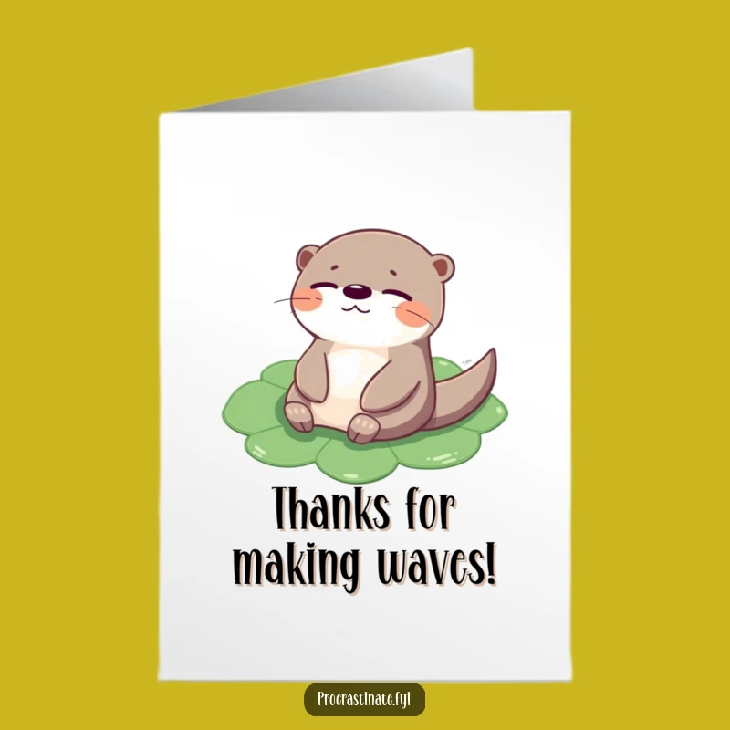Free Printable Thank You Card: Cheerful Otter - Hilarious Downloadable Gratitude