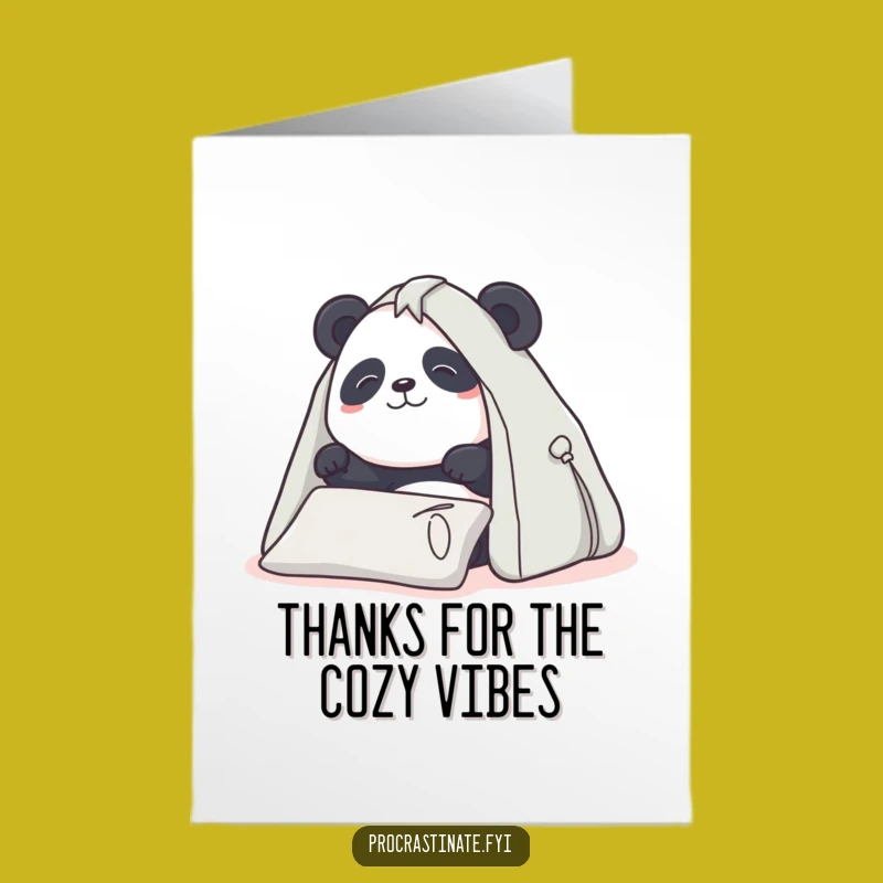Free Printable Thank You Card: Panda's Pillow Fort Thanks Downloadable Gift