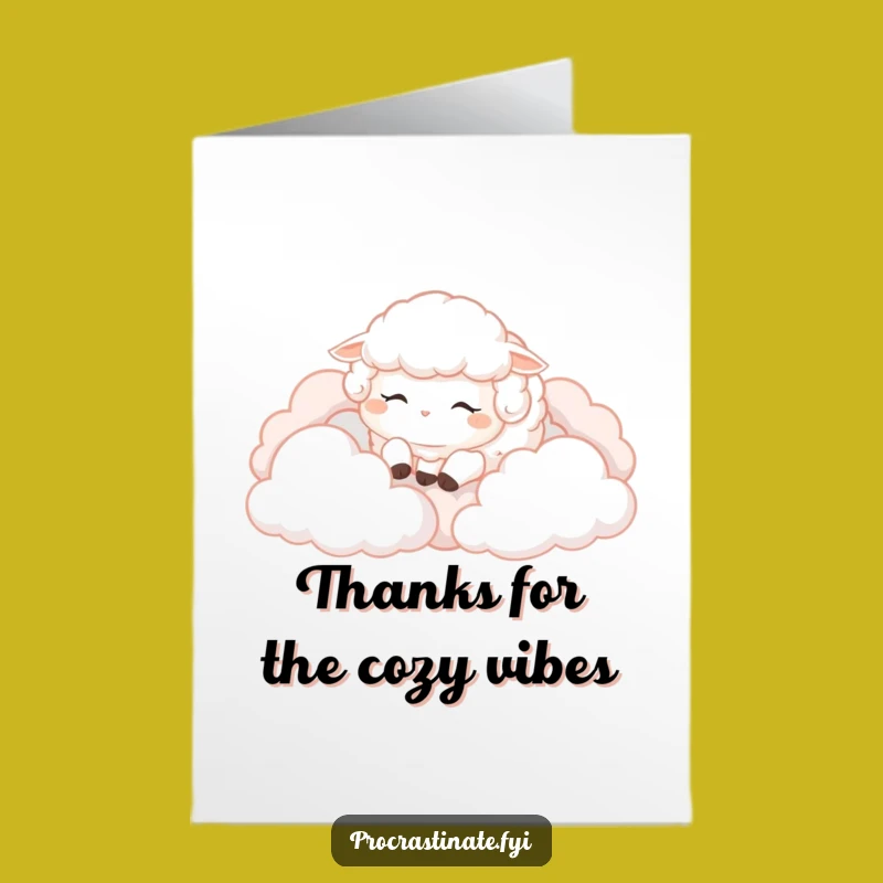 Free Printable Thank You Card: Fluffy Sheep Peace - Funny Downloadable Gift