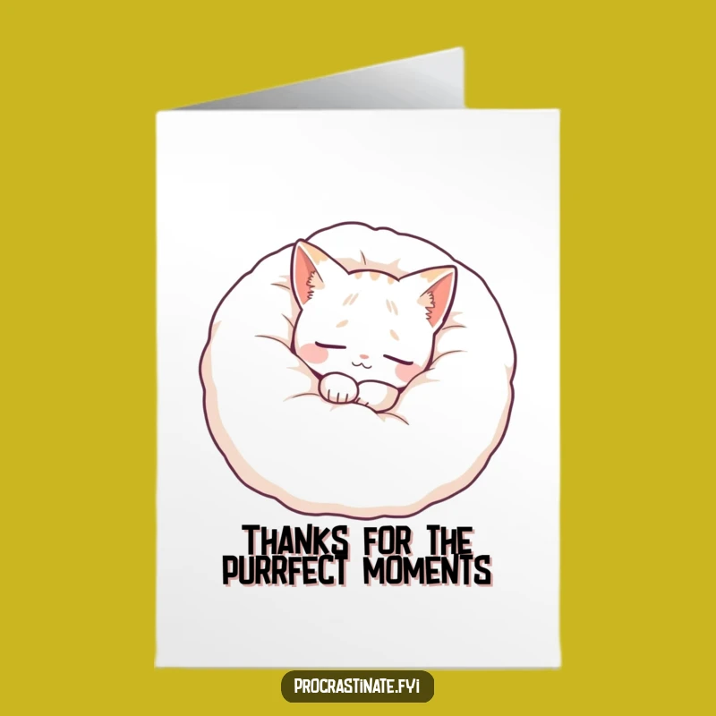 Free Printable Thank You Card: Content Cat Pillow - Cozy Appreciative Downloadable Gift!