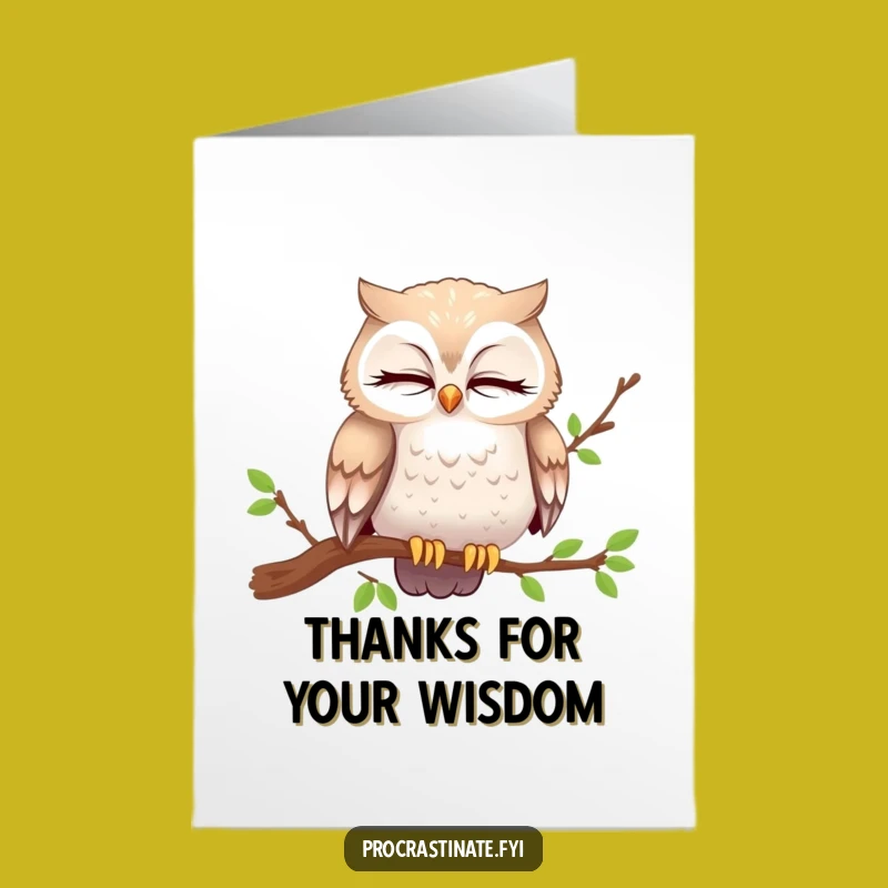 Free Printable Owl Thank You Card: Curious Blink for a Thoughtful Gift
