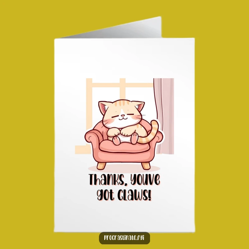 Sweet Free Printable Cat Thank You Card - Cozy Nap Downloadable