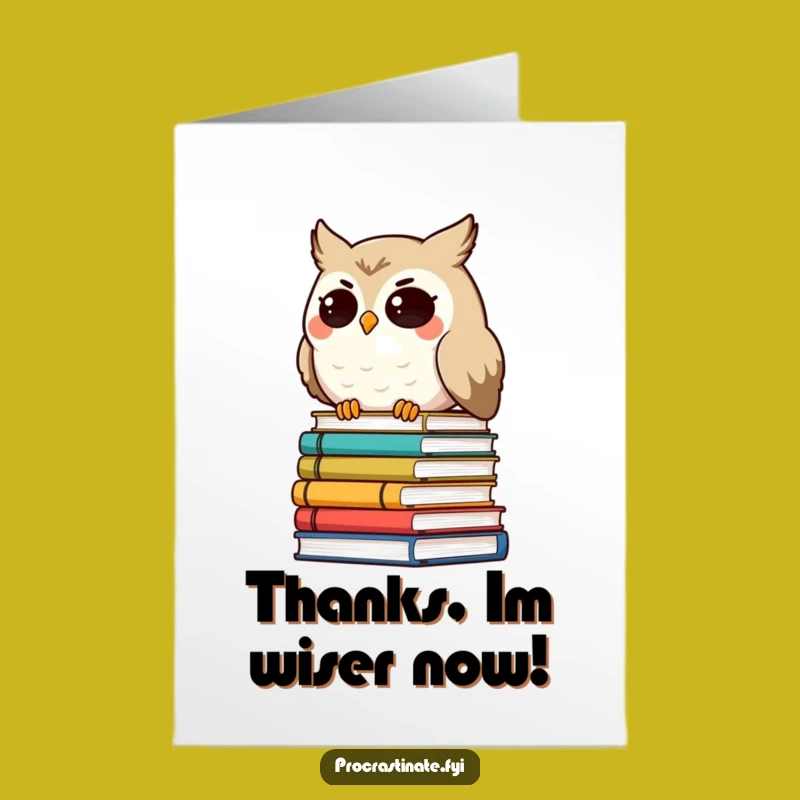 Wise Free Printable Owl Thank You Card - Tilted Books Downloadable