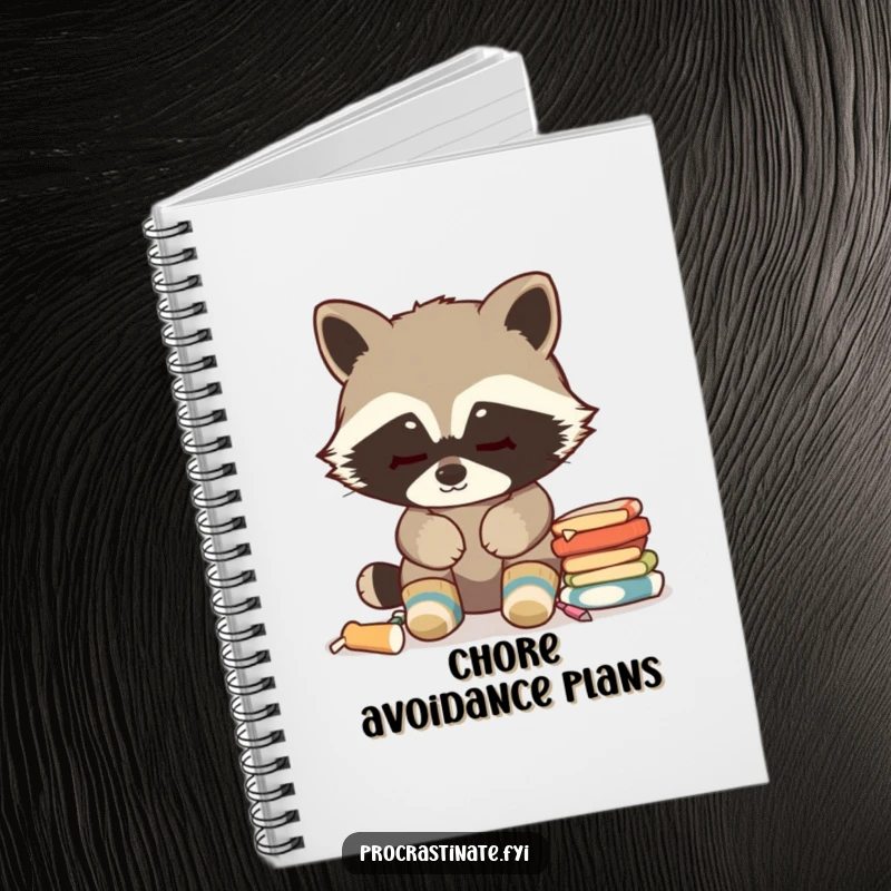Funny Raccoon Notebook: Cozy socks, blank stare at chores, great for notes or doodles, ideal funny gift for humor lovers.