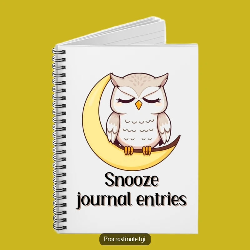 Funny Dazed Owl Moon Notebook: Sleepy Character Journal for Humorous Notes