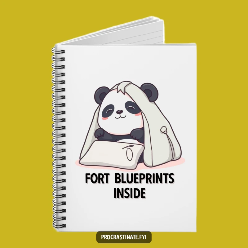 Funny Panda Pillow Fort Notebook - Determined Builder's Journal - Creative Funny Gift