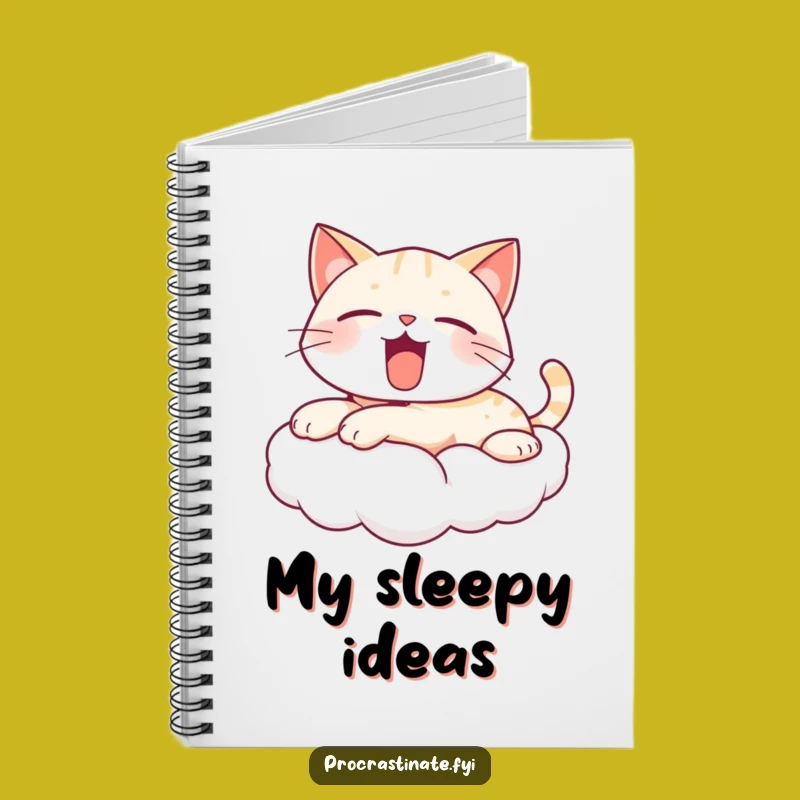 Funny Yawning Cat Cloud Notebook: Jot Down Ideas with Cute Flair