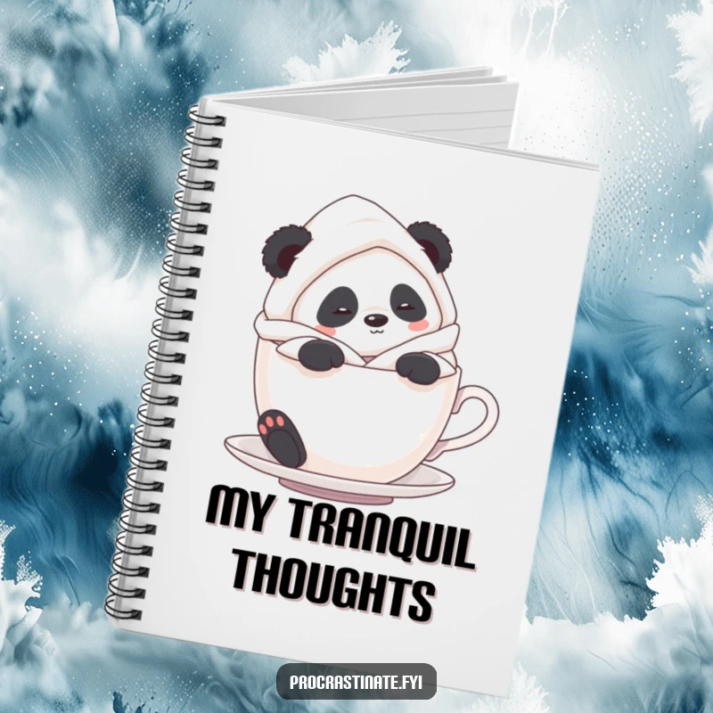 Funny Panda Relaxation Journal: A panda in a bathrobe relaxes in a teacup, perfect for writing down peaceful thoughts.