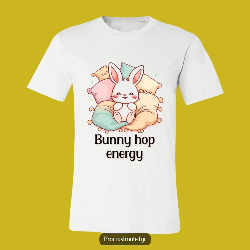 Funny Bunny Pillow Bounce T-Shirt: Hilarious Playful Gift!