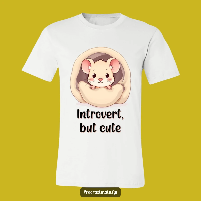 Funny Kawaii Mouse T-Shirt: Cozy Hideout Tee, Ideal Funny Gift for Comfort Lovers