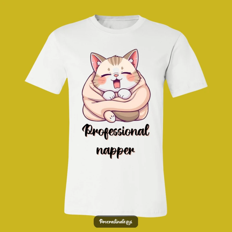 Funny Sleepy Cat Yawning T-Shirt - Cozy Relaxation and Hilarious Style!