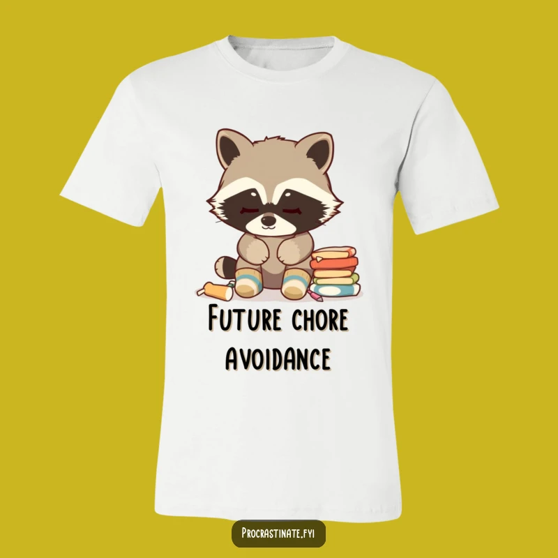 Funny Raccoon Cozy Socks Shirt - Hilarious Chore Avoidance Tee for Lazy People
