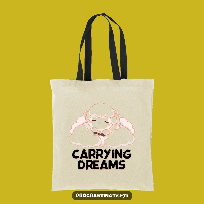Funny Sheep Cloud Tote Bag: Carry Your Essentials with This Cute Sheep Art
