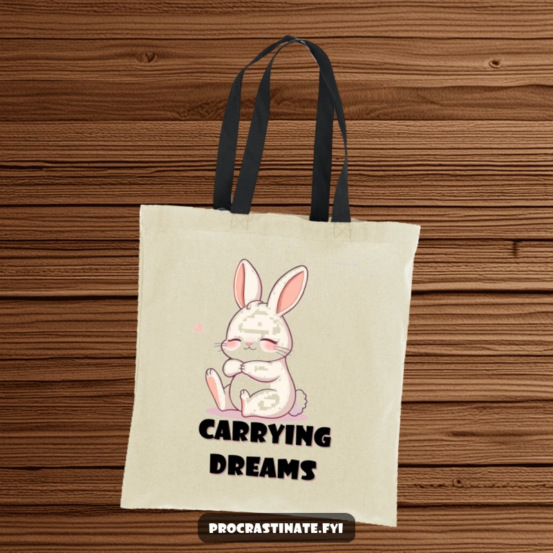 Funny relaxed bunny, caught mid-stretch and sleepy, making this tote bag a symbol of peaceful, everyday moments.
