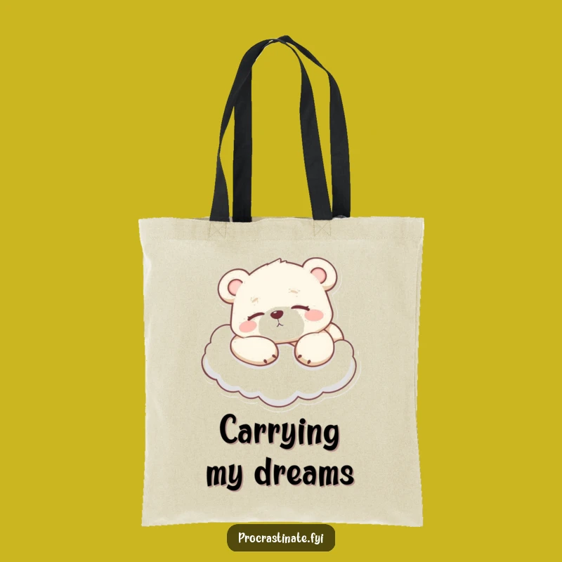 Funny Lazy Bear Cub Tote Bag - Carry Your Chill with Hilarious Style!