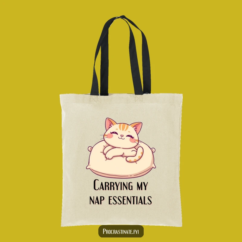 Funny Cat Pillow Tote Bag: Carry Your Essentials in Style & Cozy Humor