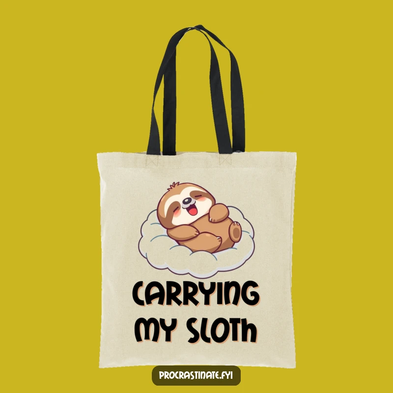 Funny Sloth Tote Bag: Cloud Lounging Character, Practical & Hilarious Gift!