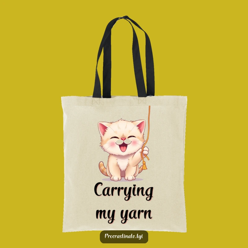 Funny Kitten Yarn Play Tote Bag: Carry Your Playfulness Funny