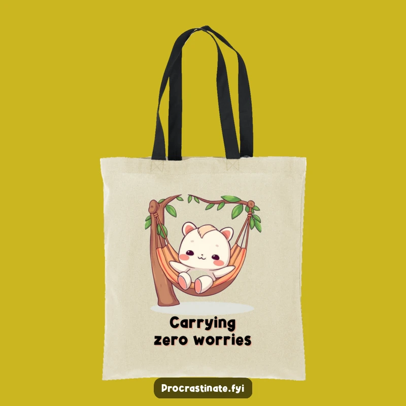 Funny Blank-Face Hammock Tote Bag: Stylish Chill Design, Practical & Hilarious Gift for Errands