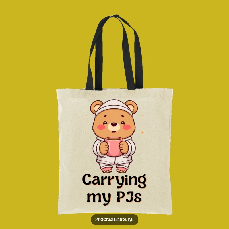 Funny Bear Pajama Tote Bag: Carry Your Comfort and Cheer!