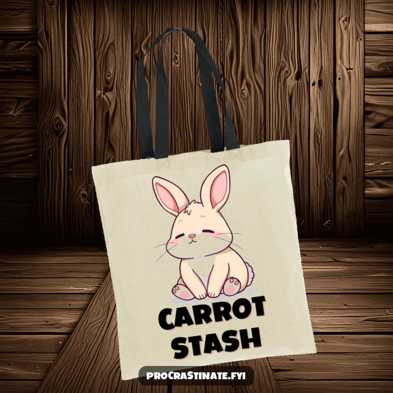 Funny Bunny Tote Bag: A relaxed bunny gazes peacefully, a stylish and humorous accessory for everyday use.