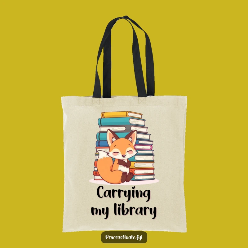 Funny Fox Bookworm Tote Bag: Relaxed Reader Gift, Perfect for Avid Book Lovers