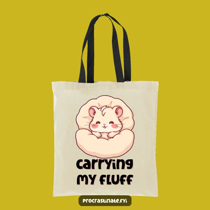 Funny Hamster Tote Bag: Pillow Burrow Comfort - Accessory Gift