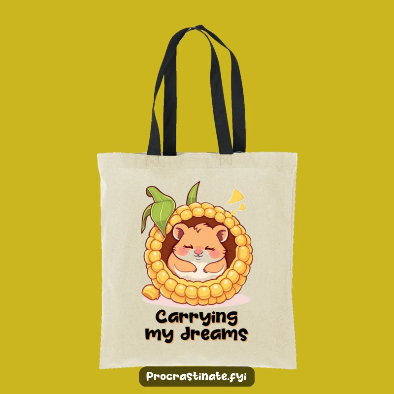 Funny Happy Hamster Tote Bag: Carry Your Dreams, Perfect Cute Accessory