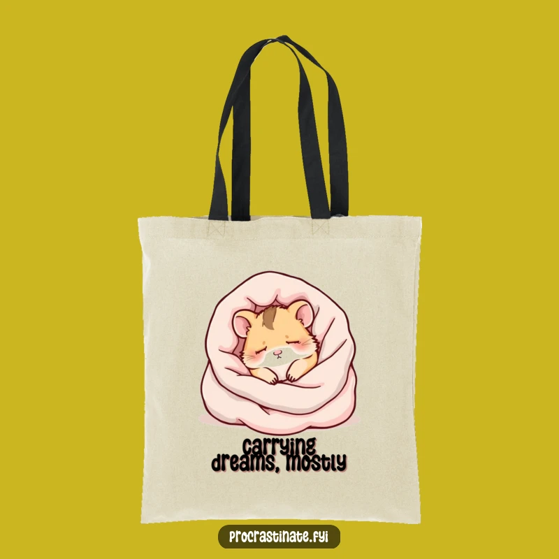 Funny Kawaii Hamster Tote Bag - Your Sleepy Essential Carryall Gift