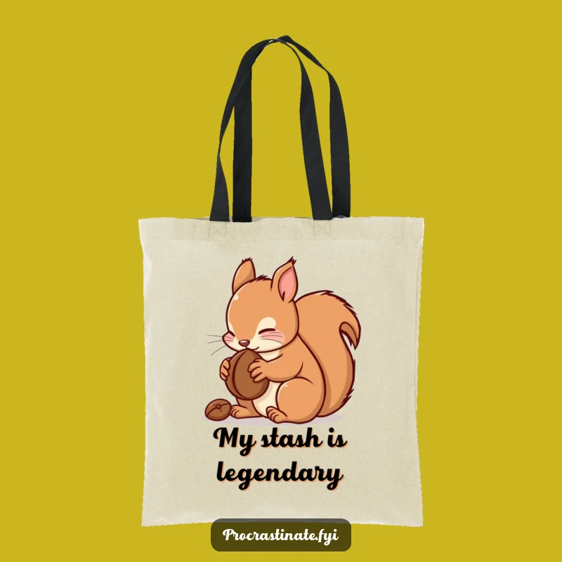 Funny Kawaii Squirrel Tote Bag: Adorable Nut Snack Bag, Ideal Funny Gift for Her
