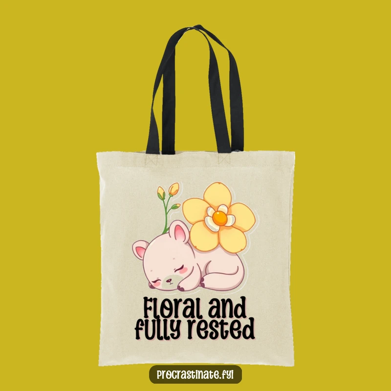 Funny Lazy Napping Animal Tote: Flower Rest Bag, Perfect Gift!