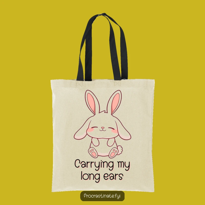Funny Lazy Rabbit Tote Bag: Long Ear Design, Perfect Carryall Gift