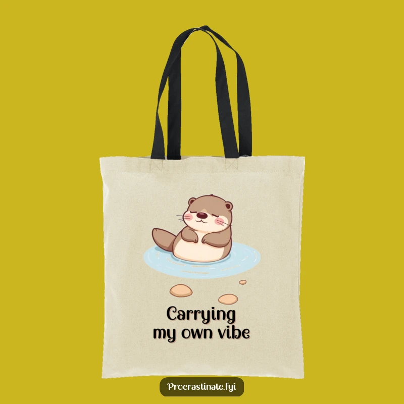 Funny Otter Zen Tote Bag: Peaceful River Drifter, Perfect Relaxing Gift for Otter Lovers