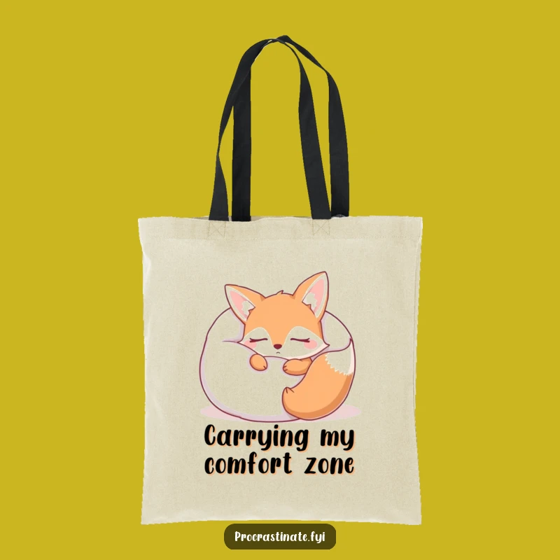 Funny Sleepy Fox Pillow Tote Bag: Carry Your Comfort and Laughs Anywhere!