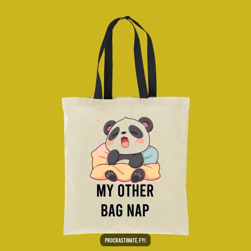 Funny Sleepy Panda Tote Bag: Carry Your Essentials in Cozy, Adorable Style