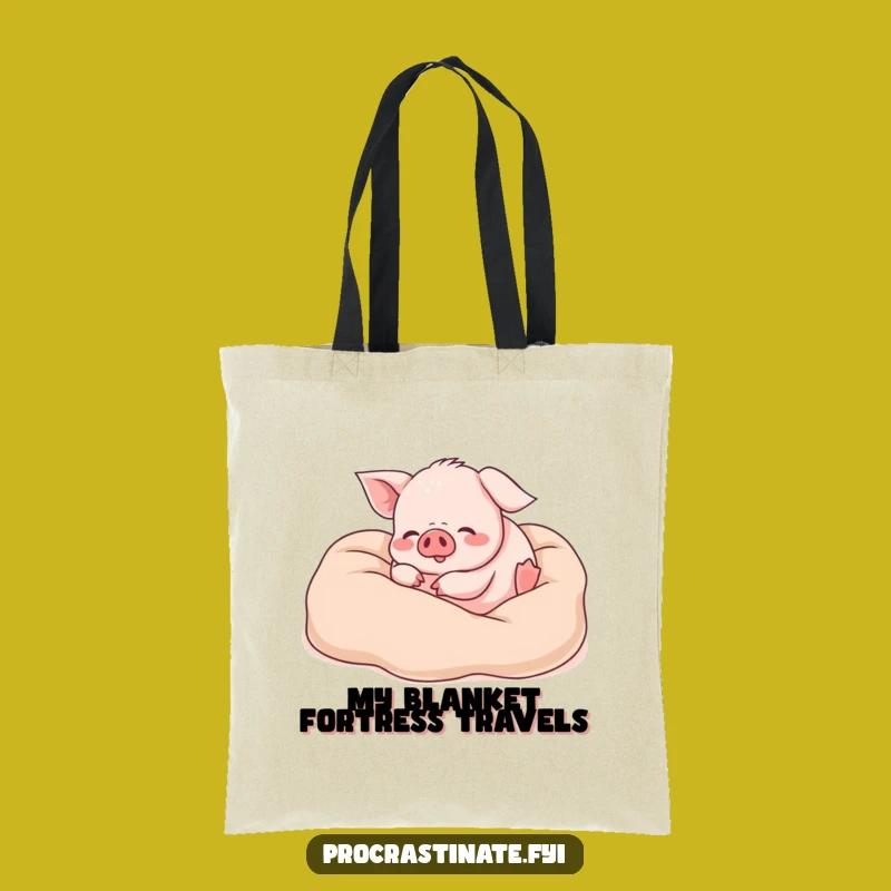 Funny Piglet Blanket Tote Bag: Carry Your Essentials with Piggy Charm & Humor