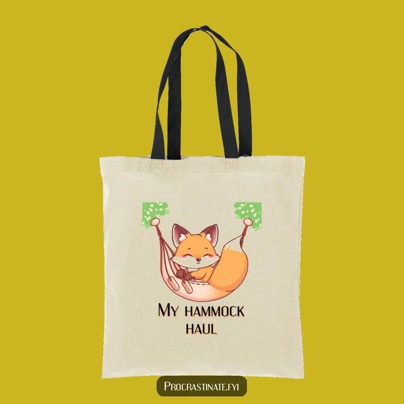 Funny Fox Hammock Tote Bag: Carry Your Relaxation Funny
