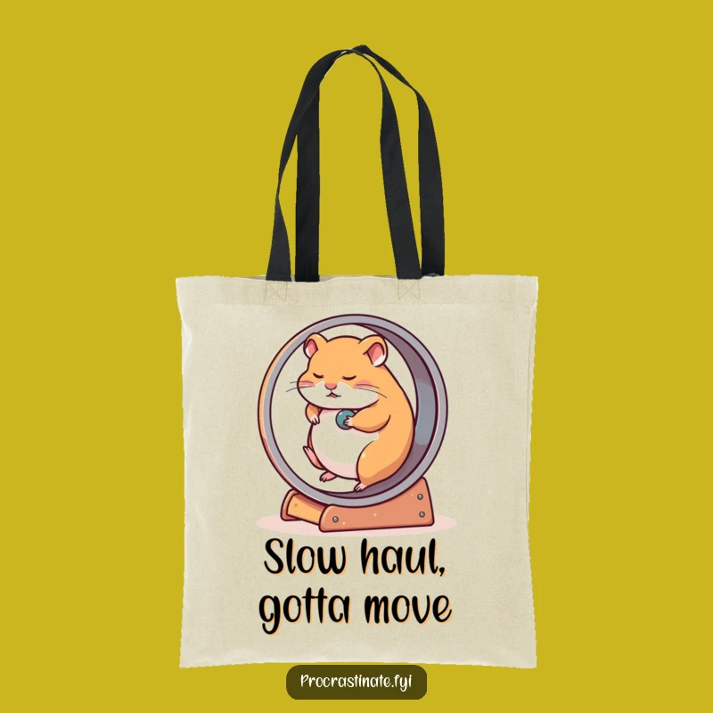 Funny Hamster Wheel Tote Bag: Carry Your Slow Vibes with Hilarious Style